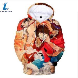 One Piece Hoodies Ace, Sabo And Luffy One Piece Anime 3D Hoodie
