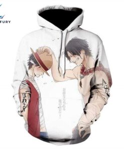 One Piece Hoodies Monkey D Luffy And Ace Anime 3D Hoodie