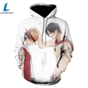 One Piece Hoodies Monkey D Luffy And Ace Anime 3D Hoodie