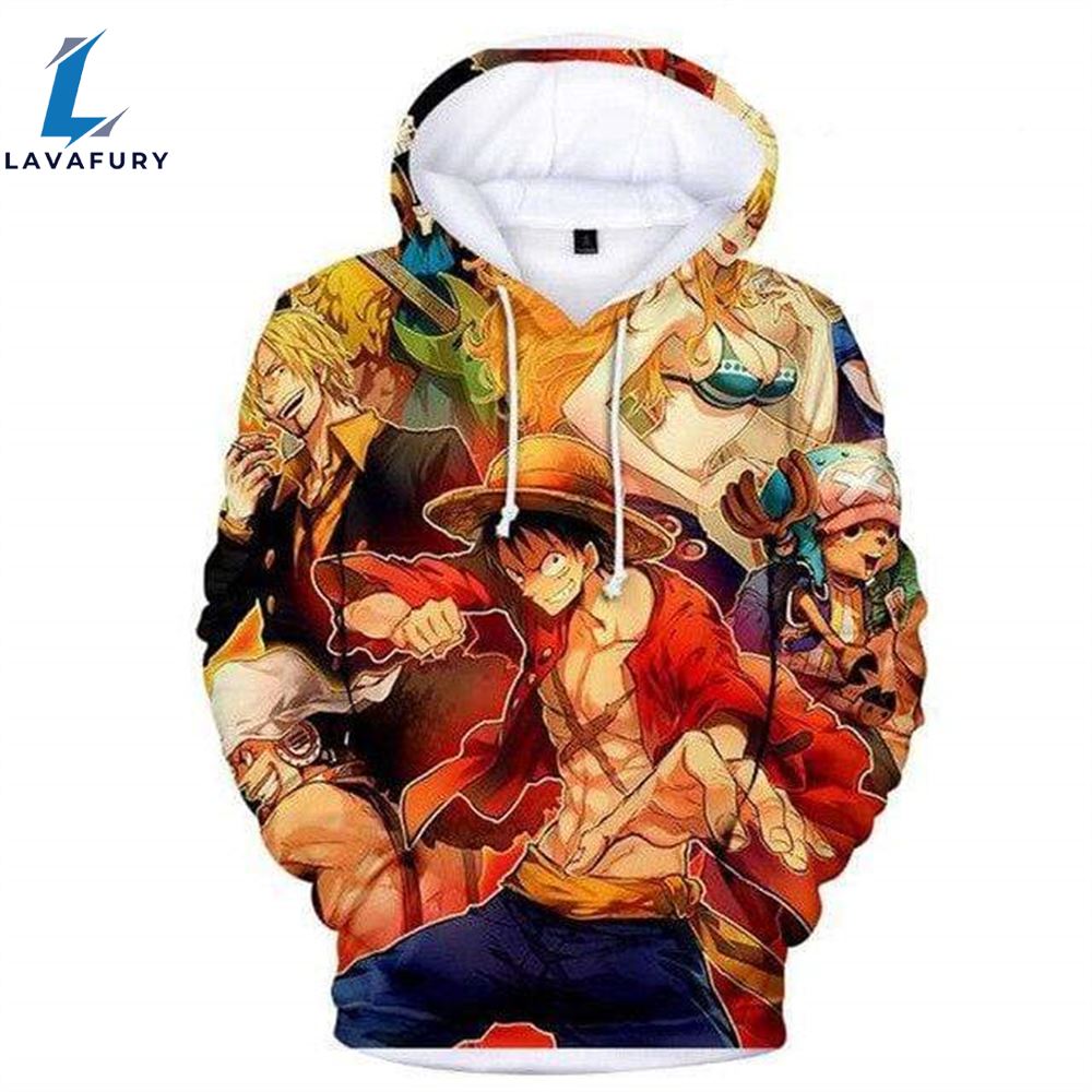 One Piece Hoodies The Monster Trio One Piece Anime 3D Hoodie -Lavafury