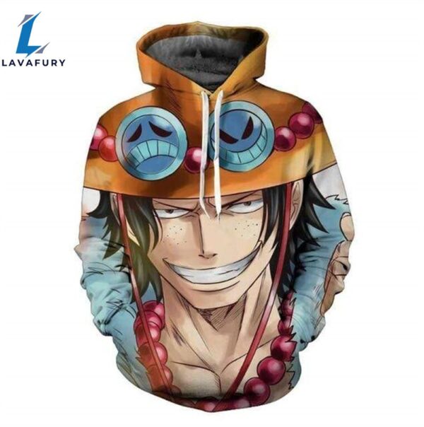 One Piece Hoodies One Piece Sweatshirt Ace Luffy’s Big Brother Anime 3D Hoodie