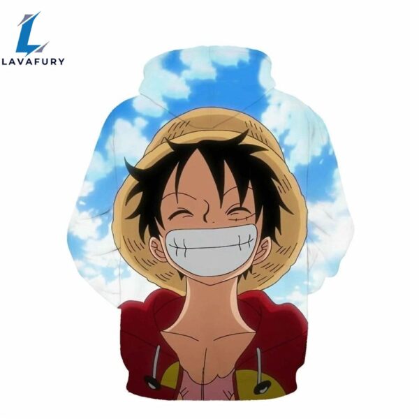 One Piece Monkey D. Luffy Happy Anime 3D Hoodie