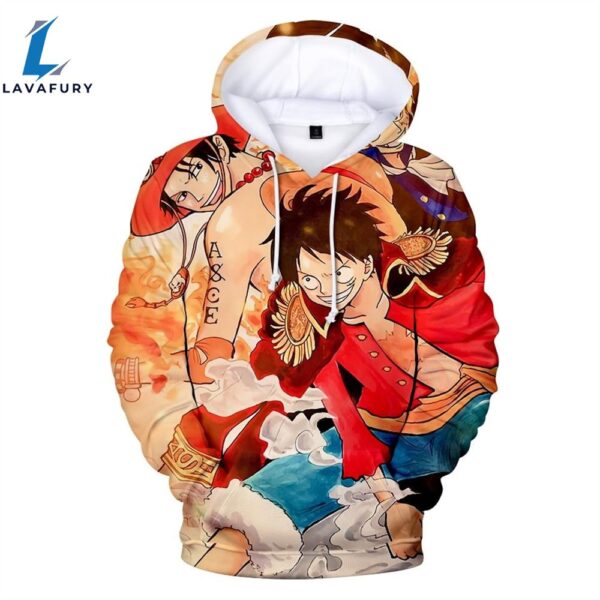 One Piece Monkey D. Luffy & Portgas D. Ace Anime 3D Hoodie
