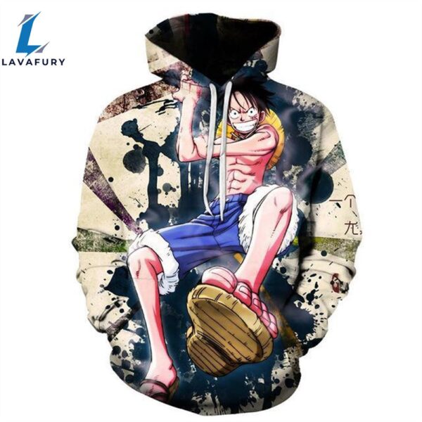 One Piece Monkey D. Luffy Surprise Anime 3D Hoodie