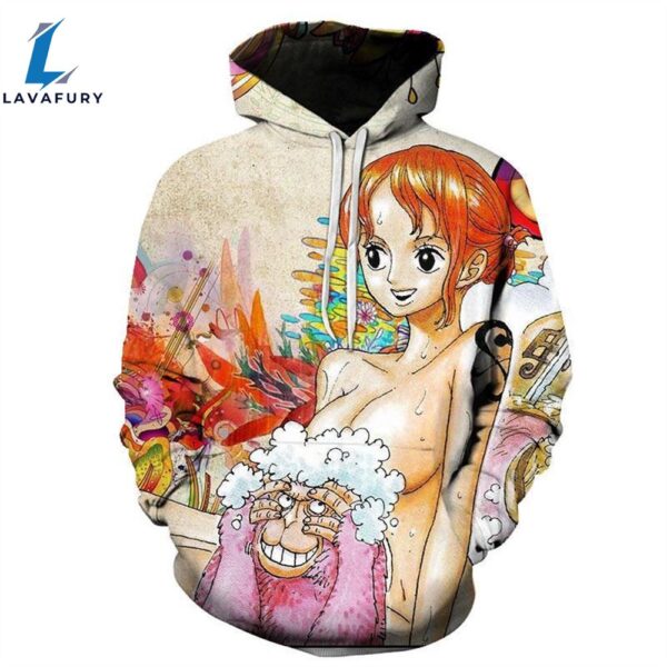 One Piece Nami Shower Anime 3D Hoodie