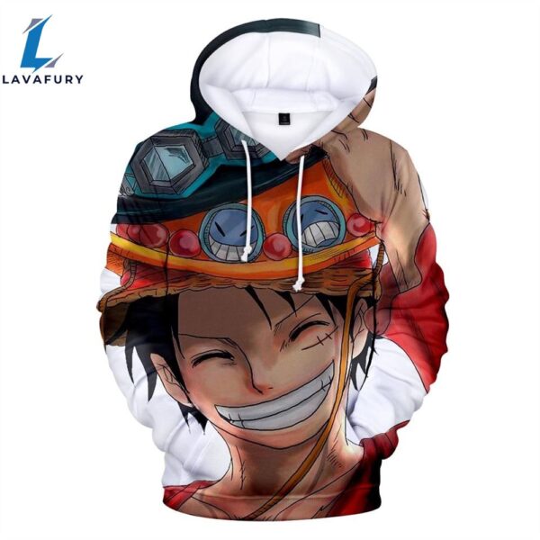 One Piece Portgas D. Ace Smiling Anime 3D Hoodie