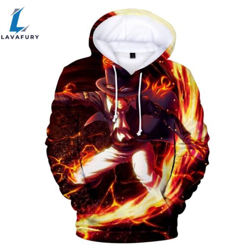 One Piece Sabo Fire Anime 3D Hoodie