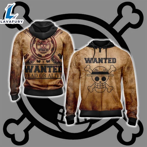 One Piece Wanted Dead Or Alive Hoodie Anime