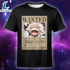 One Piece Wanted Posters – Luffy’s News Wanted Unisex Black T-Shirt