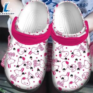 Pink White Snoopy Pattern Clogs…