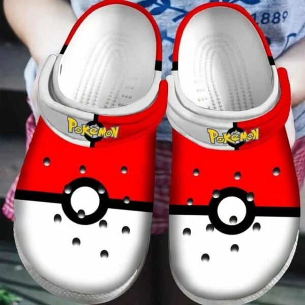Pokemon Ball Red White Crocs Crocband Clog Comfortable Shoes