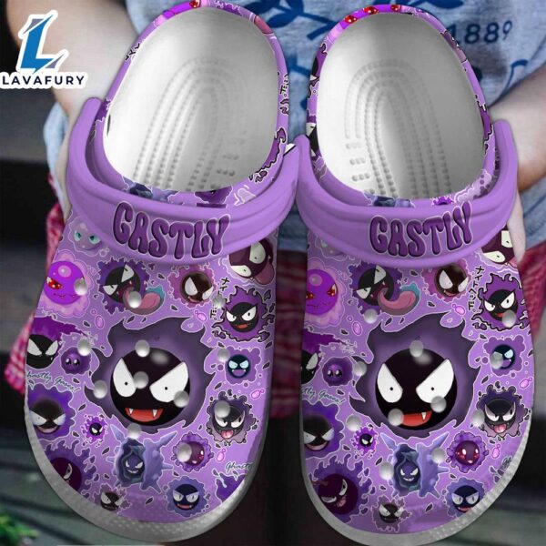 Pokemon Gastly Cartoon Crocs Crocband Clogs Shoes Comfortable For Men Women and Kids