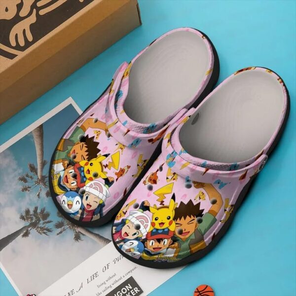 Pokemon With Friends Crocs Crocband Clog Comfortable Water Shoes In Pink