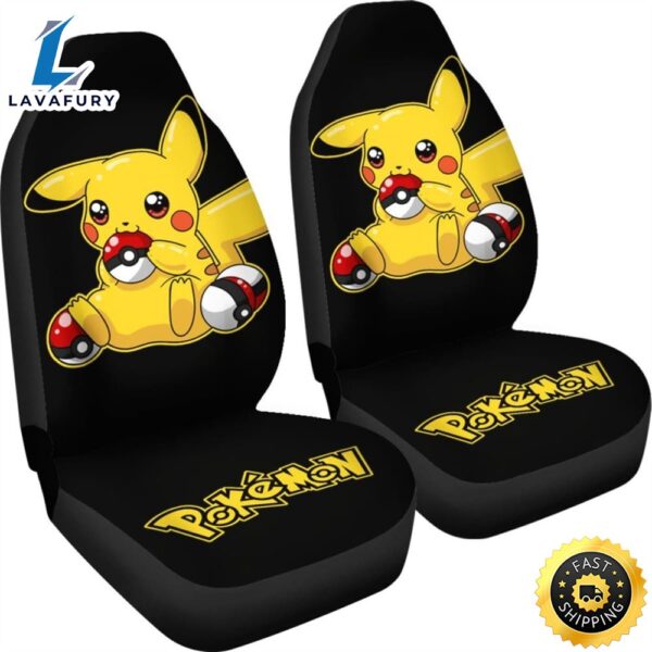 Pretty Pikachu Pokemon Anime Fan Gift Car Seat Covers