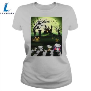 Snoopy Abbey Road Halloween Moon Unisex Shirt