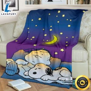 Snoopy And Charlie Brown And Peanuts Fleece Blanket Throw Blanket