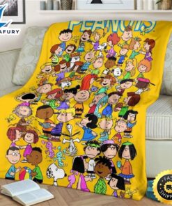 Snoopy And Charlie Brown And Peanuts With Friends Fleece Blanket Gift For Fan, Premium Comfy Sofa Throw Blanket Gift