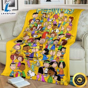 Snoopy And Charlie Brown And Peanuts With Friends Fleece Blanket Gift For Fan, Premium Comfy Sofa Throw Blanket Gift