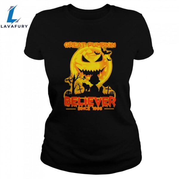 Snoopy And Charlie Brown Great Pumpkin Believer Since 1966 Charlie Brown Halloween Unisex Shirt