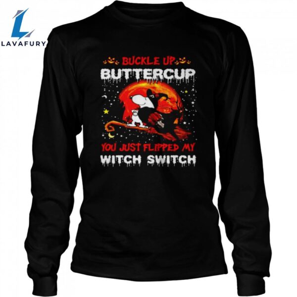 Snoopy Browns Buckle Up Buttercup You Just Flipped Halloween Unisex Shirt