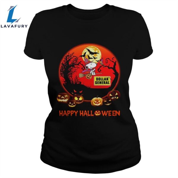 Snoopy Dollar General Pumpkin Happy Halloween Moon Unisex Shirt