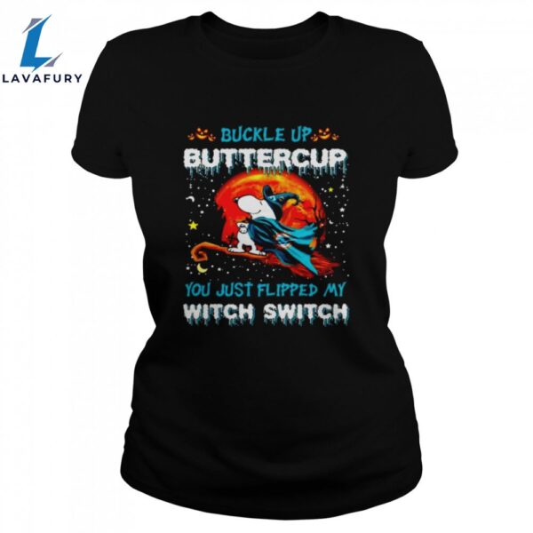 Snoopy Dolphins Buckle Up Buttercup You Just Flipped Halloween Unisex Shirt