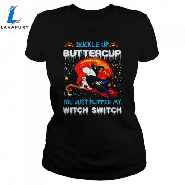 Snoopy Eagles Buckle Up Buttercup You Just Flipped Halloween Unisex Shirt