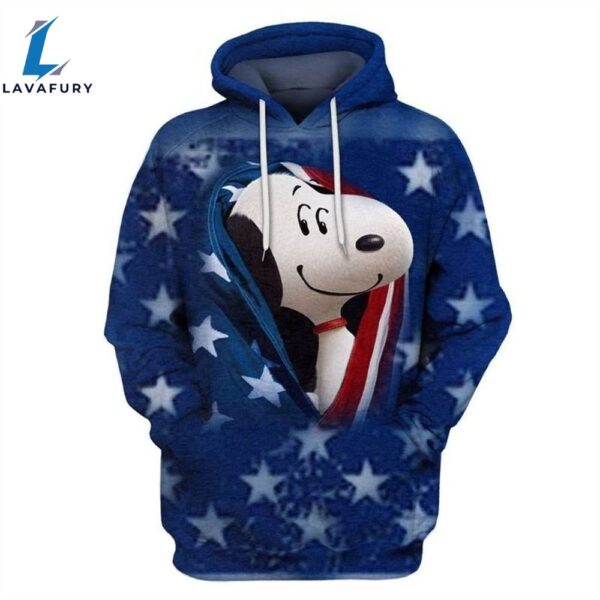 Snoopy Flag Of The United States Of America Movie Cartoon 3D All Over Print Shirt