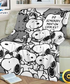 Snoopy Fleece Blanket Did Someone Mention Cookie Throw Blanket