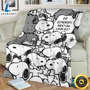 Snoopy Fleece Blanket Did Someone Mention Cookie Throw Blanket