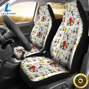 Snoopy & Friends Cute White Design Car Seat Covers Universal Fit