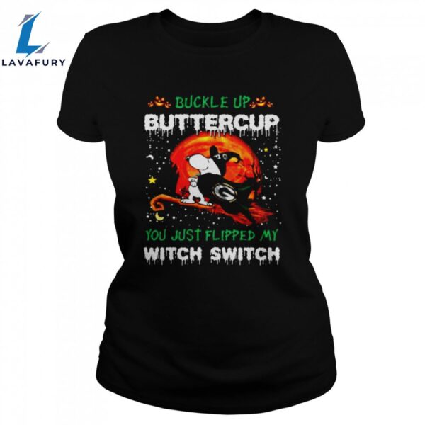 Snoopy Packers Buckle Up Buttercup You Just Flipped Halloween Unisex Shirt