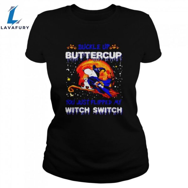 Snoopy Rams Buckle Up Buttercup You Just Flipped Halloween Unisex Shirt