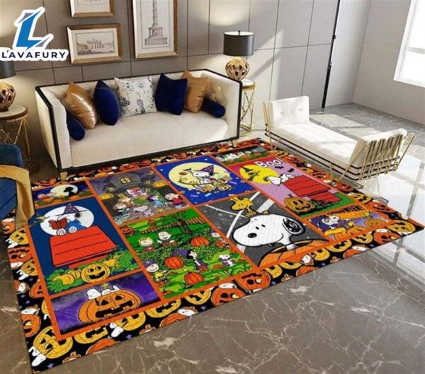 Snoopy Trick Or Treat Rectangle Rug Home Decor