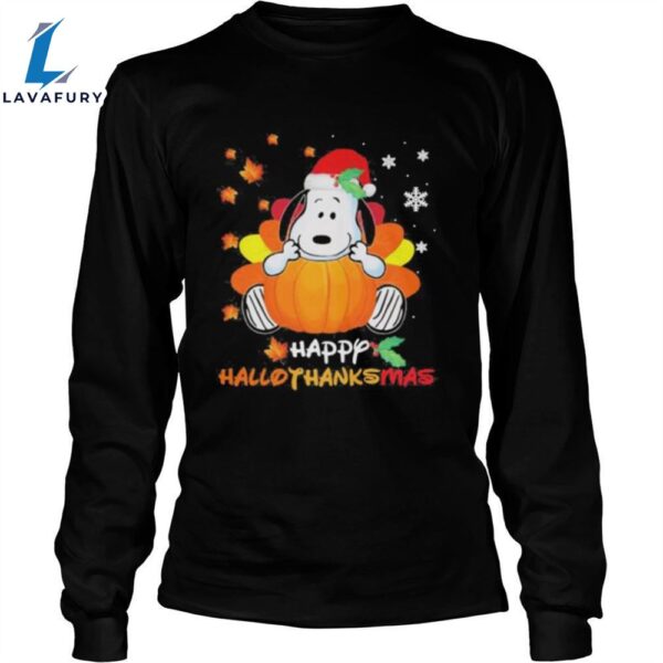 Snoopy Happy Hallothanksmas Halloween Thanksgiving Christmas Unisex Shirt