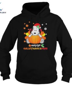 Snoopy happy hallothanksmas halloween thanksgiving christmas Unisex Shirt 3 b2qgzl.jpg