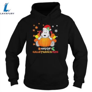 Snoopy happy hallothanksmas halloween thanksgiving christmas Unisex Shirt 3 b2qgzl.jpg