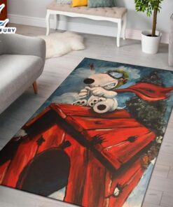 The Flying Ace Snoopy Halloween Area Rug Carpet