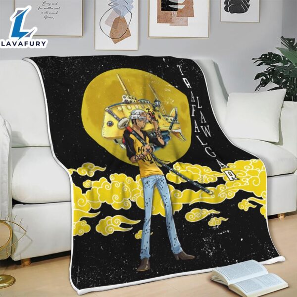 Trafalgar Law Moon Style One Piece Anime Blanket