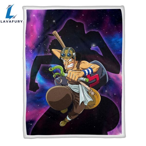 Usopp Fleece Galaxy One Piece Anime Blanket