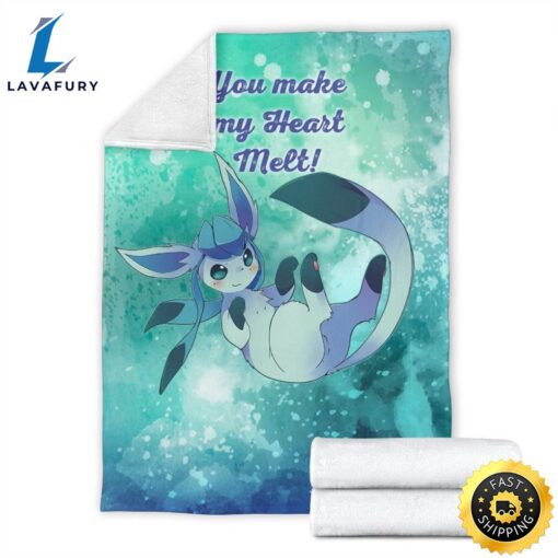 You Make My Heart Melt Glaceon Pokemon Blanket