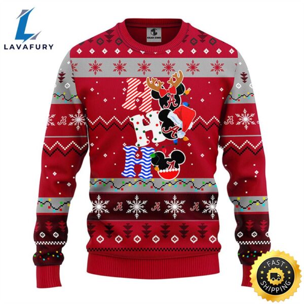 Alabama Crimson Tide Hohoho Mickey Christmas Ugly Sweater
