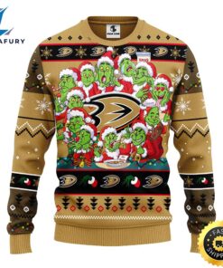 Anaheim Ducks 12 Grinch Xmas Day Christmas Ugly Sweater