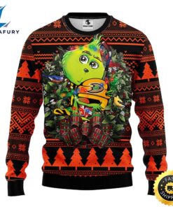 Anaheim Ducks Grinch Hug Christmas Ugly Sweater