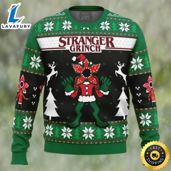 Anime Demogorgon Stranger Grinch Stranger Things Ugly Christmas Sweater