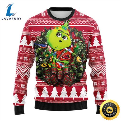 Arizona Cardinals Grinch Hug Christmas Ugly Sweater