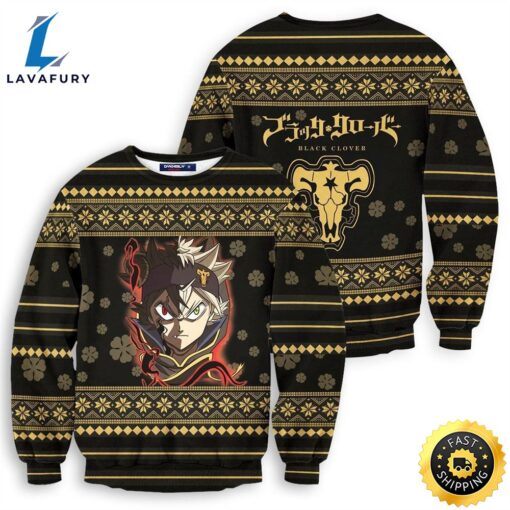 Asta Black Clover Anime Poster Ugly Sweater