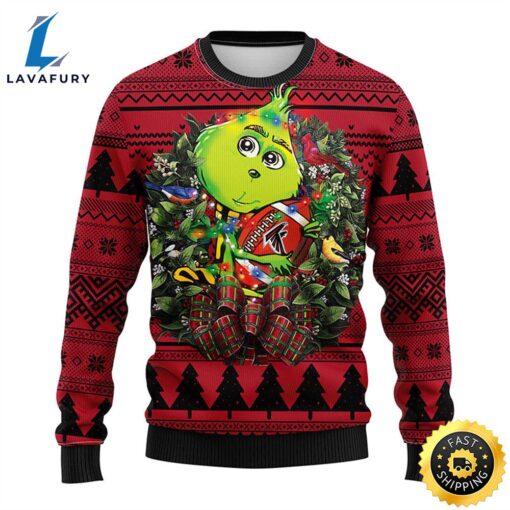 Atlanta Falcons Grinch Hug Christmas Ugly Sweater