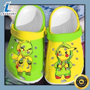 Baby Grinch and Pikachu Crocs…