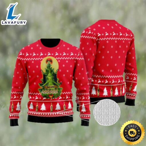 Bacardi Grinch Snow Ugly Christmas Sweater